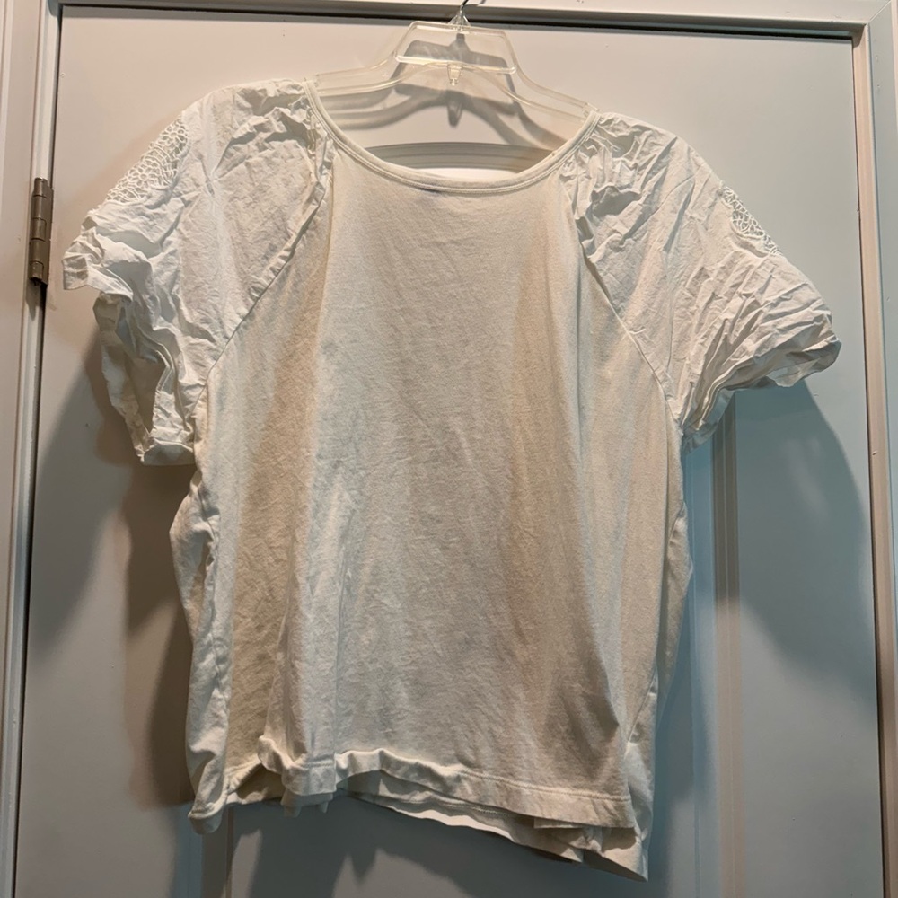 Old Navy White Flutter Sleeve Relaxed Tee
